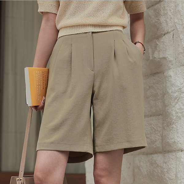 Marine Midi Linen Back Banding Slacks