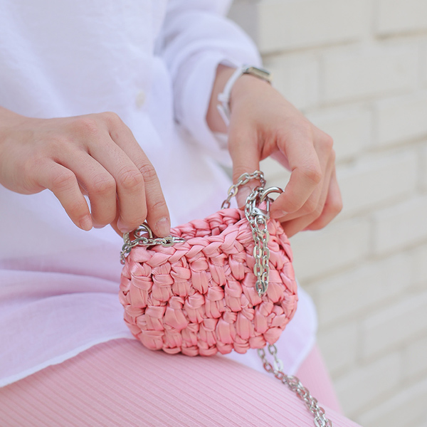 Mini Woven Silver Chain Bag