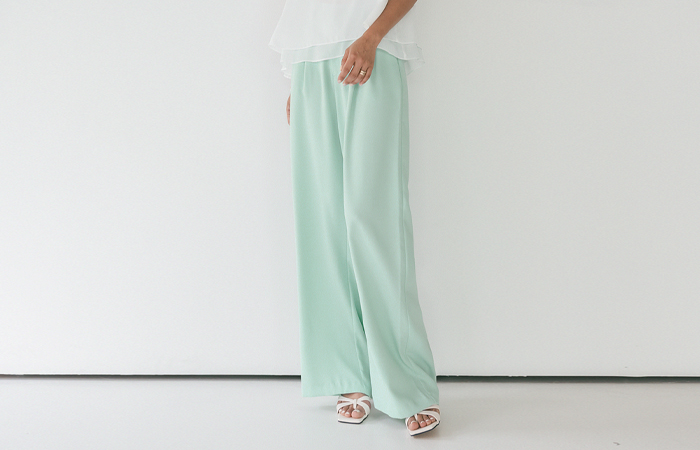 Lovely Color Palette Back Banding Wide Slacks