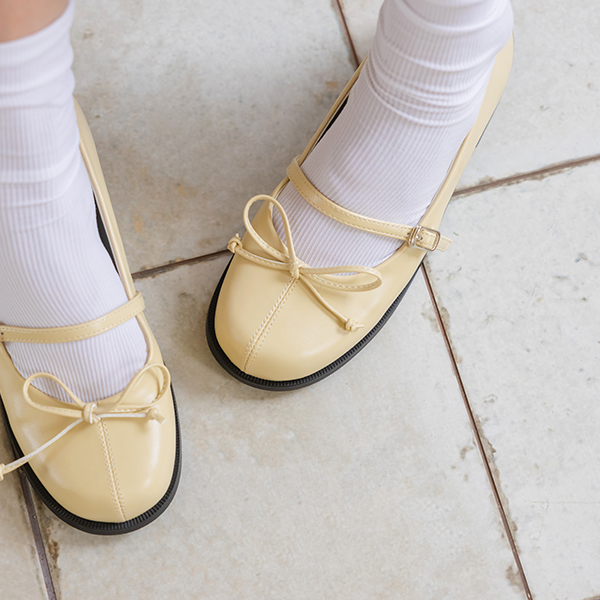 Lovely Round Ribbon Mary-Jane Shoes