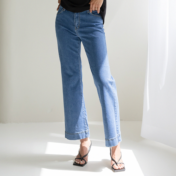 Good elasticity Mochi Tension wide fit Denim Pants