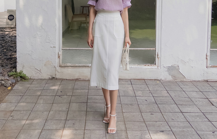 앞포켓 Color Pop Back Banding Skirt