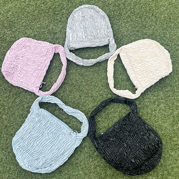 Pastel Color Shirring Shoulder Bag