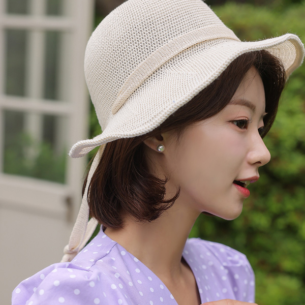 Summer Ribbon Point Cotton Hat