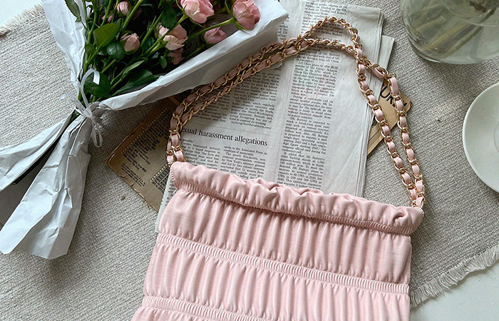 Pastel Shirring Chain Shoulder Bag