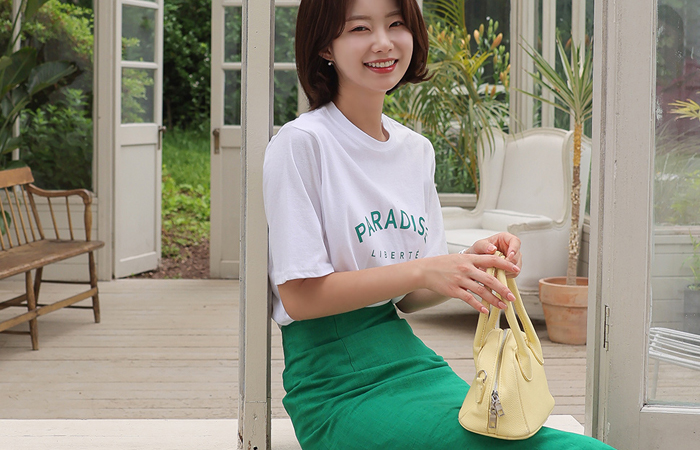 파라다이스 Cotton Short-sleeve T-shirt