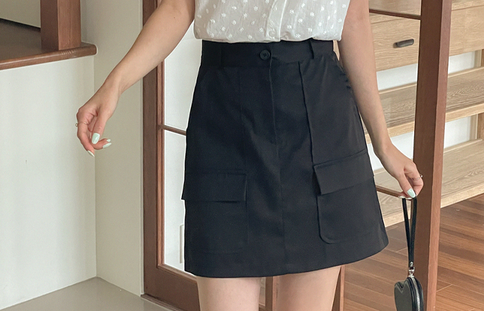 Trend Big Pocket Cargo Mini Skirt