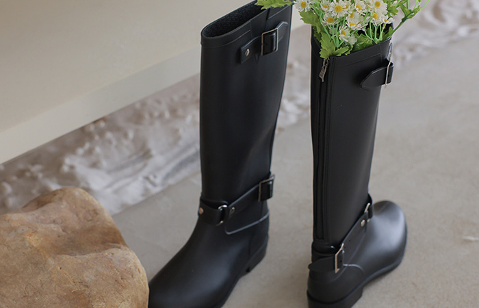 Daily Two Buckle Decoration Rain Boots