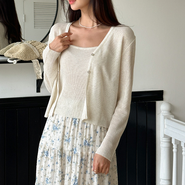 Summer slender Mood linen yarn Cardigan