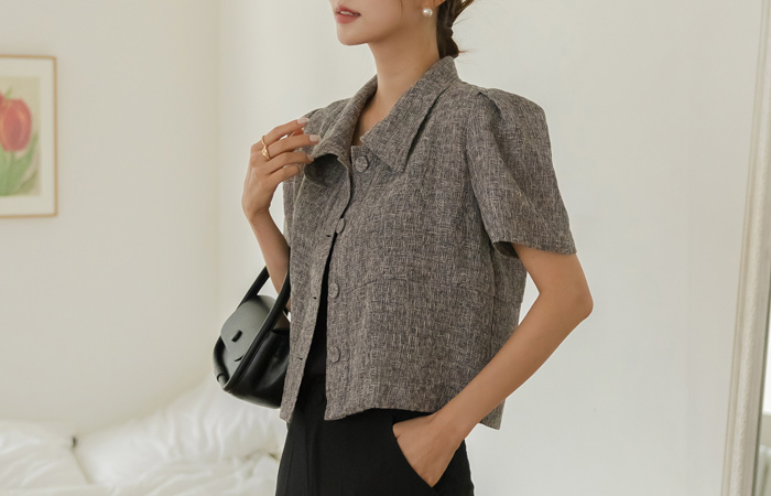 Romantic Puff Collar Linen Jacket