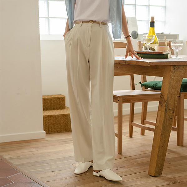 Soft minimal Double Pintuck Wide Slacks