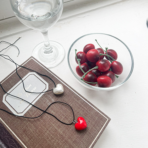 키치&Lovely Color heart Necklace