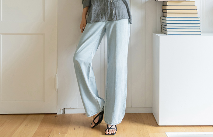 얇고 Light wide fit Summer Denim Pants