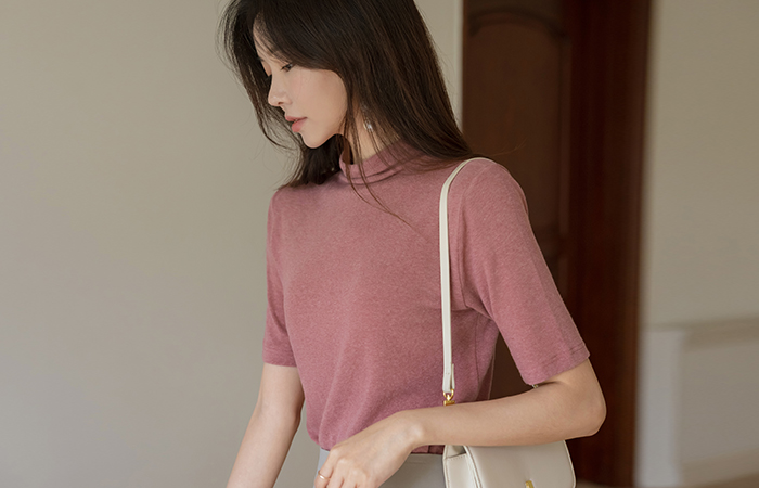 그레니아 Mood Color Tencel Half-Highneck T-shirt