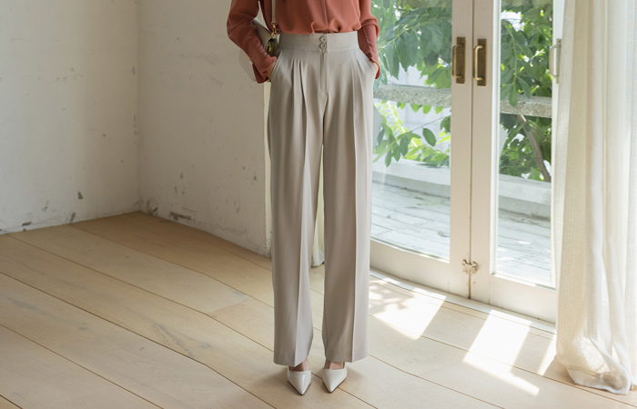 Length repair NO! Double-button Banding Slacks (3type)