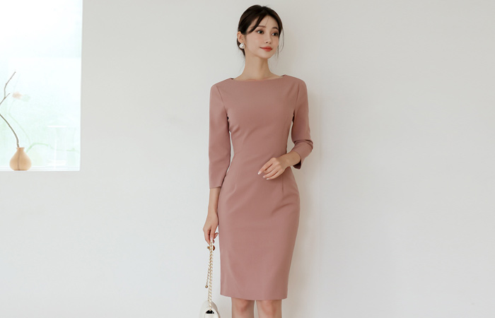 Gracia Boat Neck Slim Dress (fall)