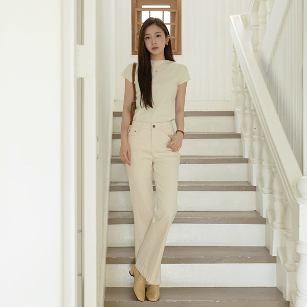 Comfortable CHIC Boot-Cut Mochi Cotton Pants