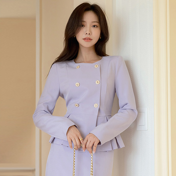 Julia Pintuck Peplum Spring Set-up Blouse Jacket