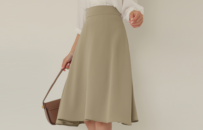 All Day High-Waist Midi Flared Skirt(fall)