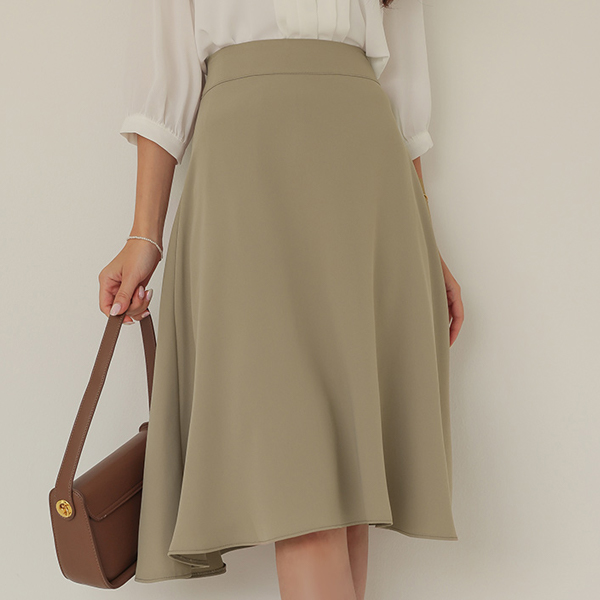All Day High-Waist Midi Flared Skirt(fall)