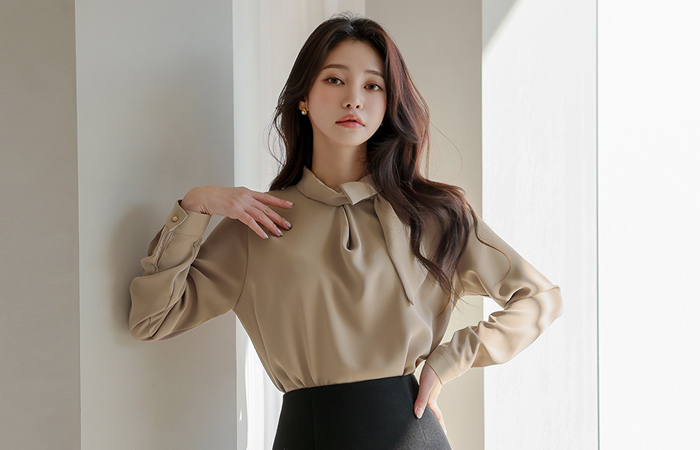 Modern Unbalance Tie Blouse