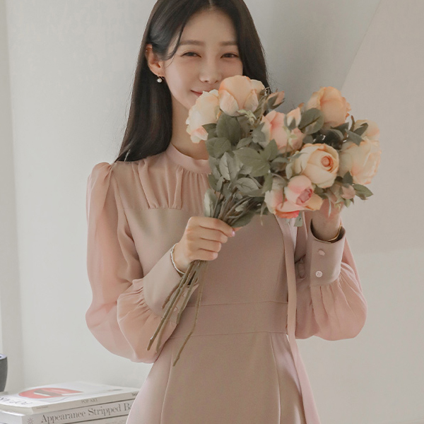 Romantic Chiffon Color Combination Tie Mermaid Dress