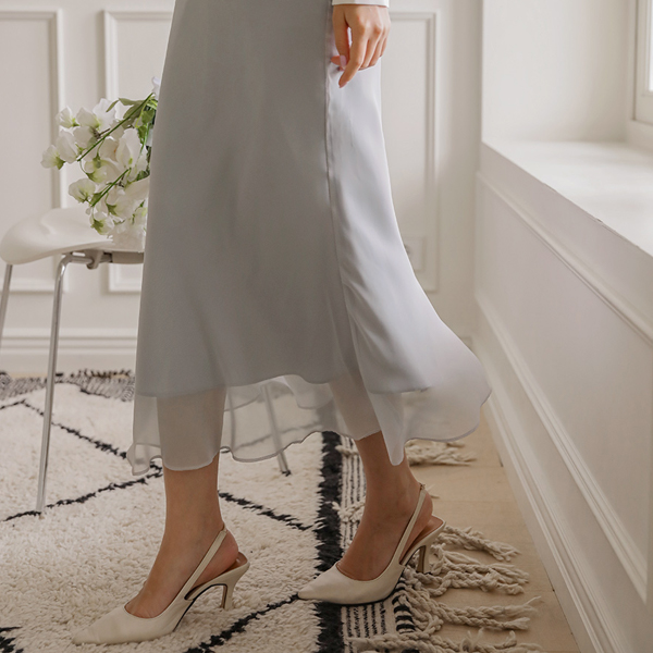 slim-looking Chiffon Mermaid Long Skirt