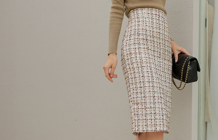 H-line Tweed Skirt