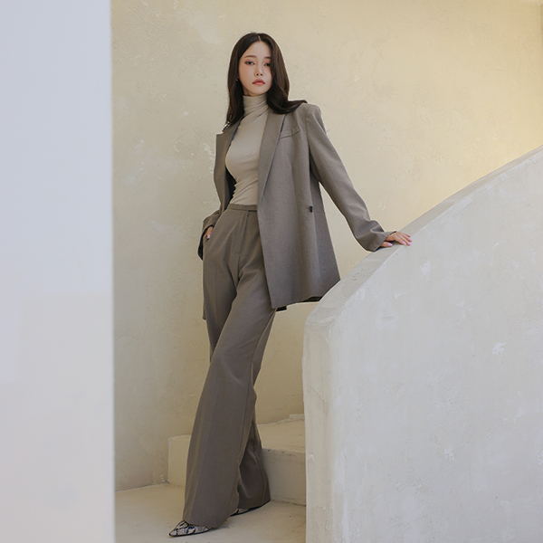 Modern&Chic Wool Boot-Cut Long Slacks