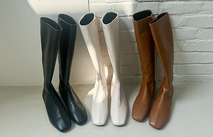 Soft Slim Square Toe Long Boots