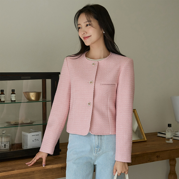 Round Tweed Jacket