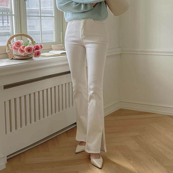 Long&Slim Fit 포토샵 Boot-Cut Tight Cotton Pants