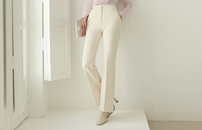 Thick Tight Boot-Cut Hidden Back Banding Slacks