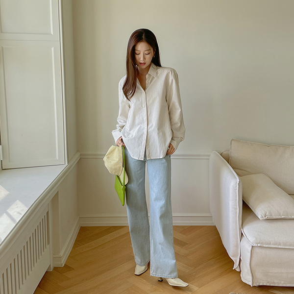 Butter Stripe Day loose fit Shirt