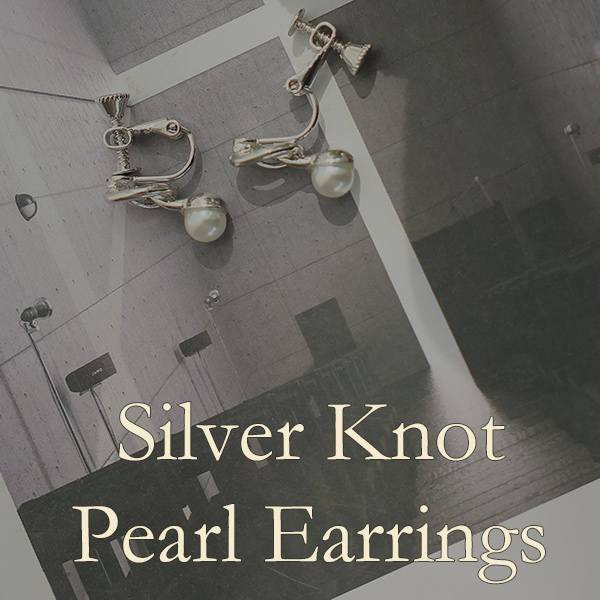 Silver Knot Pearl earrings