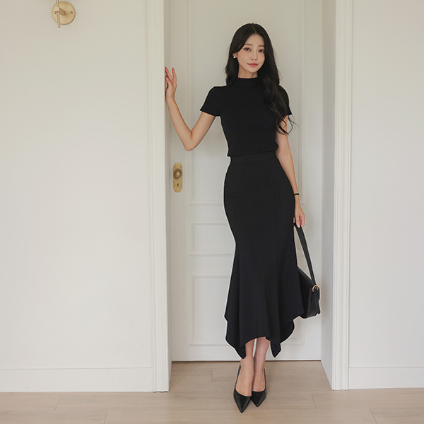 Unbalance 훌 Slim Span Long Skirt