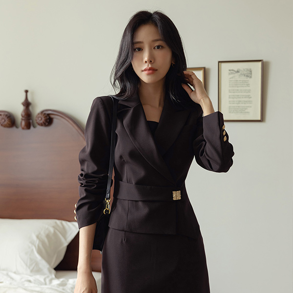 ODE Gold Point Peplum Set-up Jacket