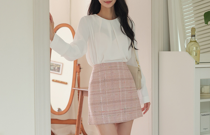 Tweed High-Waist Mini Wool Skirt