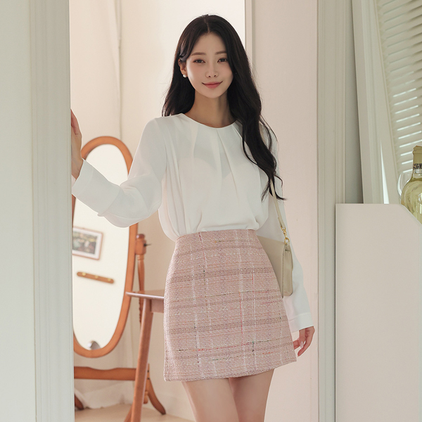 Tweed High-Waist Mini Wool Skirt