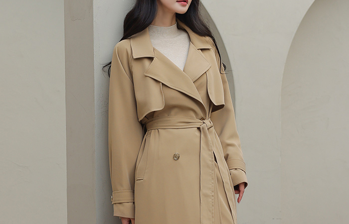 Ragran wing Gold Double-button Trench Coat