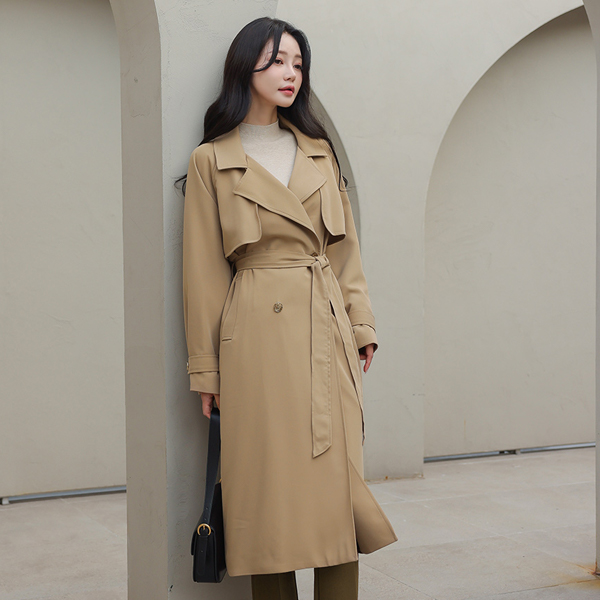 Ragran wing Gold Double-button Trench Coat