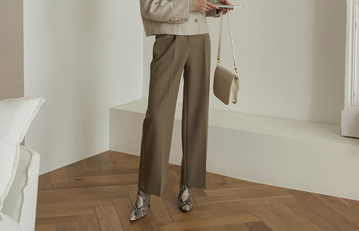 Standard Button Obi Semi- wide fit Slacks