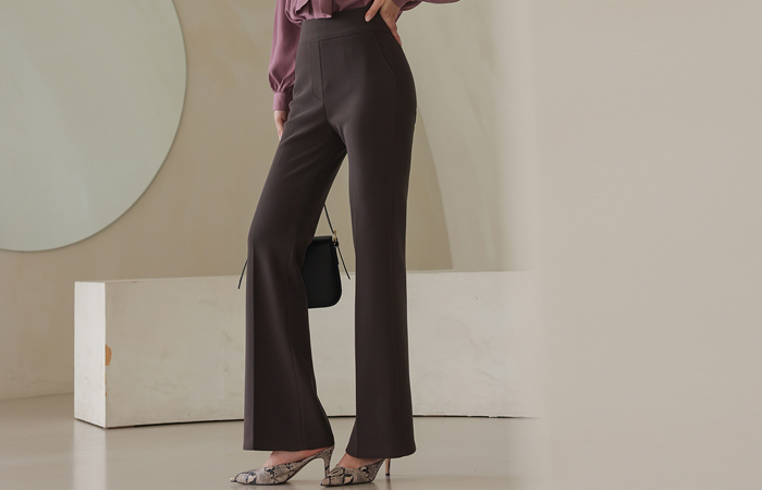 Tight Span Semi- Boot-Cut Slacks