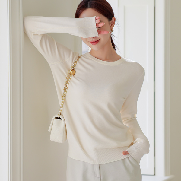 Daily Vivid Color Round Knit