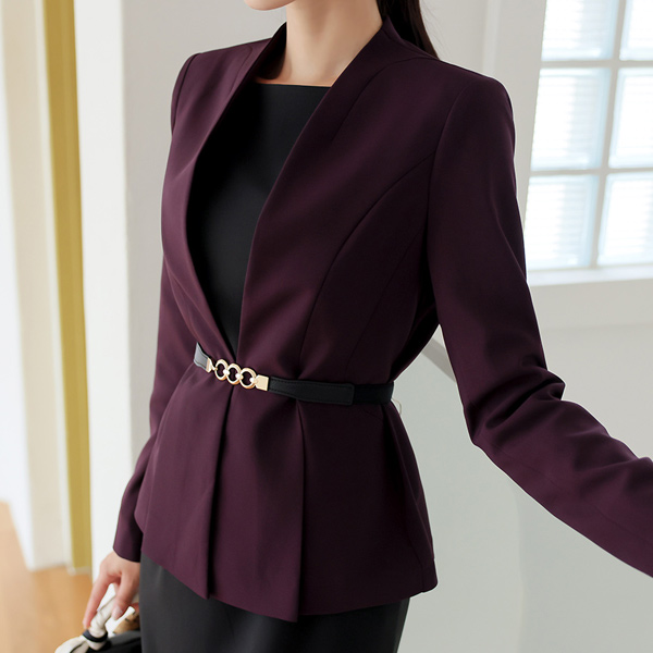 No-collar Simple Folding A-line Jacket