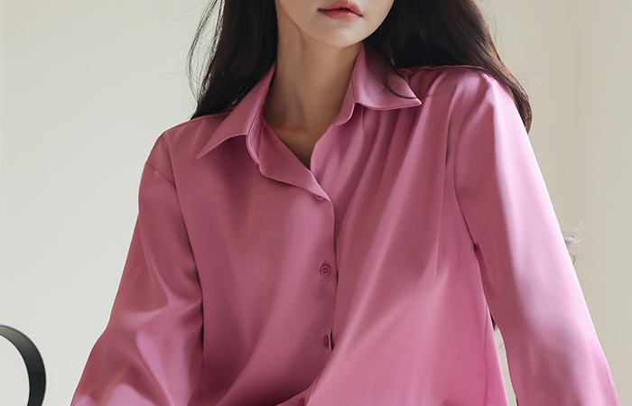 Luxury Glossy Satin Basic Blouse