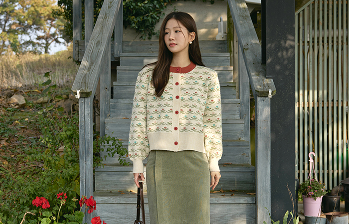 Romantic Vintage Patterns Thick Cardigan