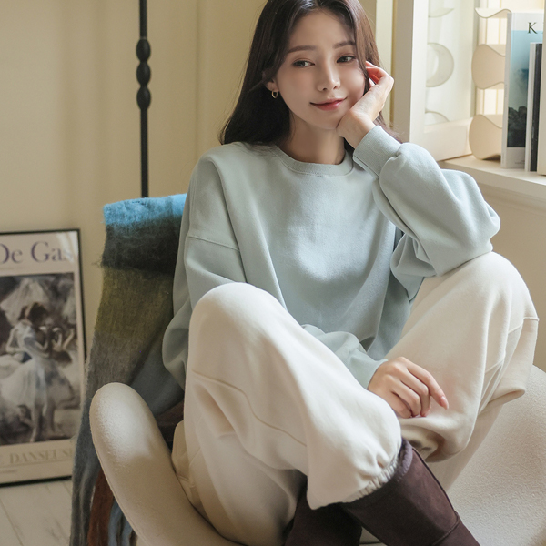 Basic Raund neck Wool napping Man to man