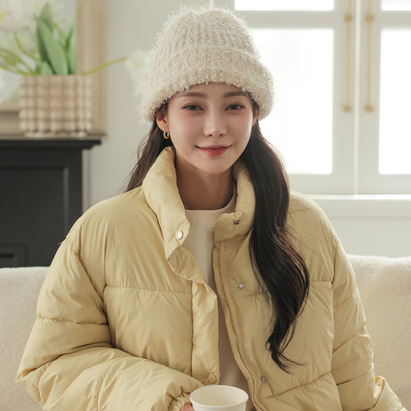 fluffy Wool Popcorn Beanie Hat