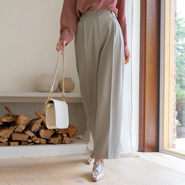 Pintuck Point Autumn Mood wide fit Slacks